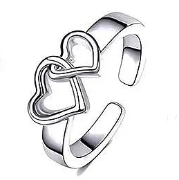 Tåring "Two Hearts" i 925 Sterlig Silverplätering