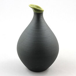 Carl-Harry Stålhane (Bahia 1950s) Black Vase with Green Top 14 cm