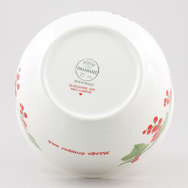 Jackie Lynd (Diamant Blodgivare 1982) Rounded Bowl with Rowan Decor 19 cm