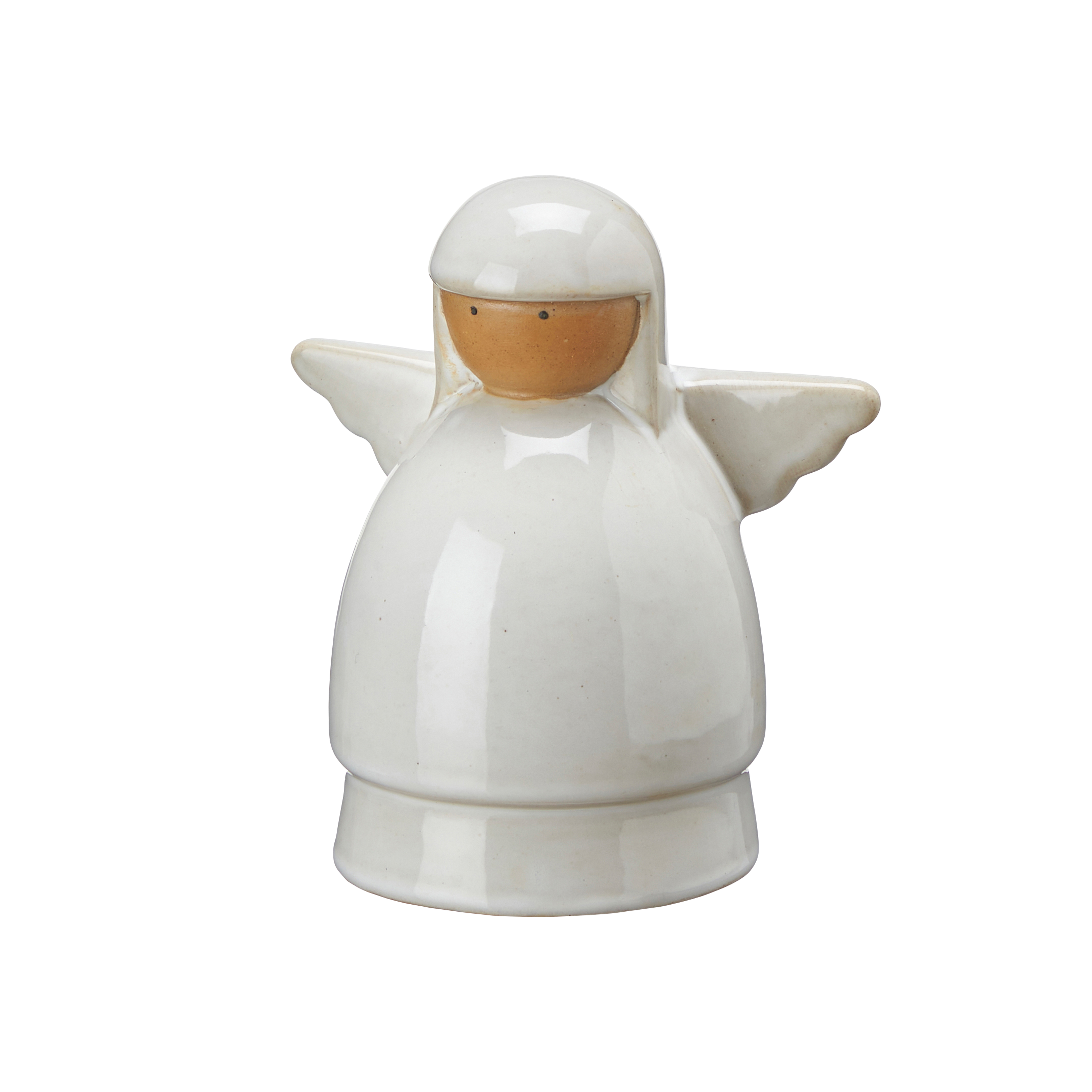 Ängel vit stengods 11 cm. Slät - 4
