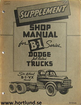 1949-1950 Dodge Truck Six Wheel B-1-VX Shop Manual supplement