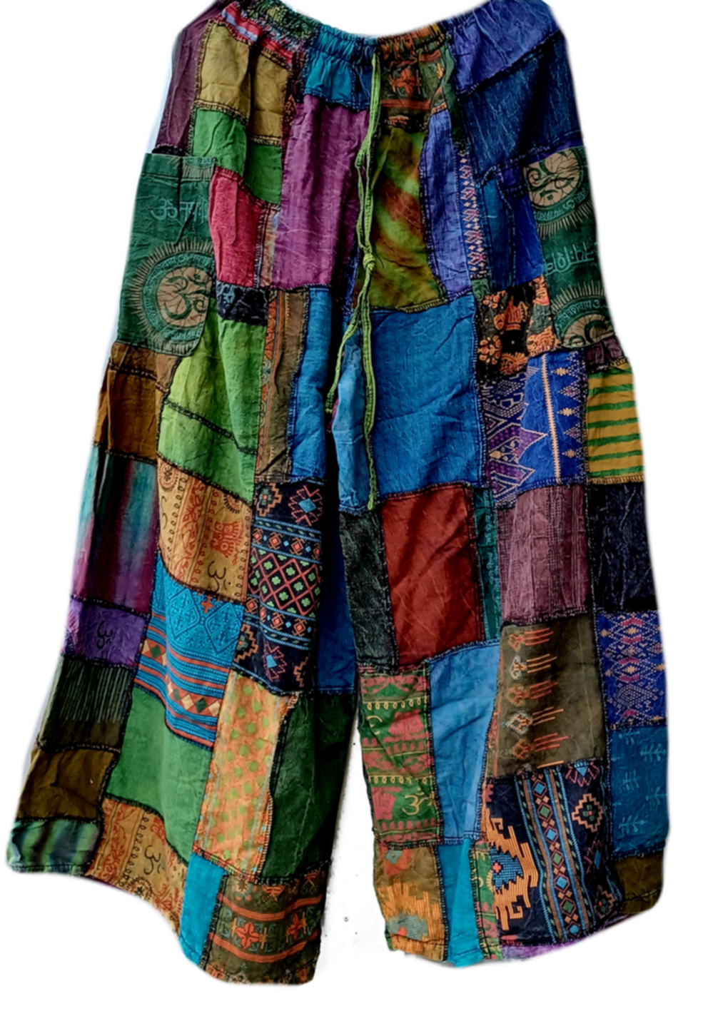 Patchwork - Byxor med vida ben - 2