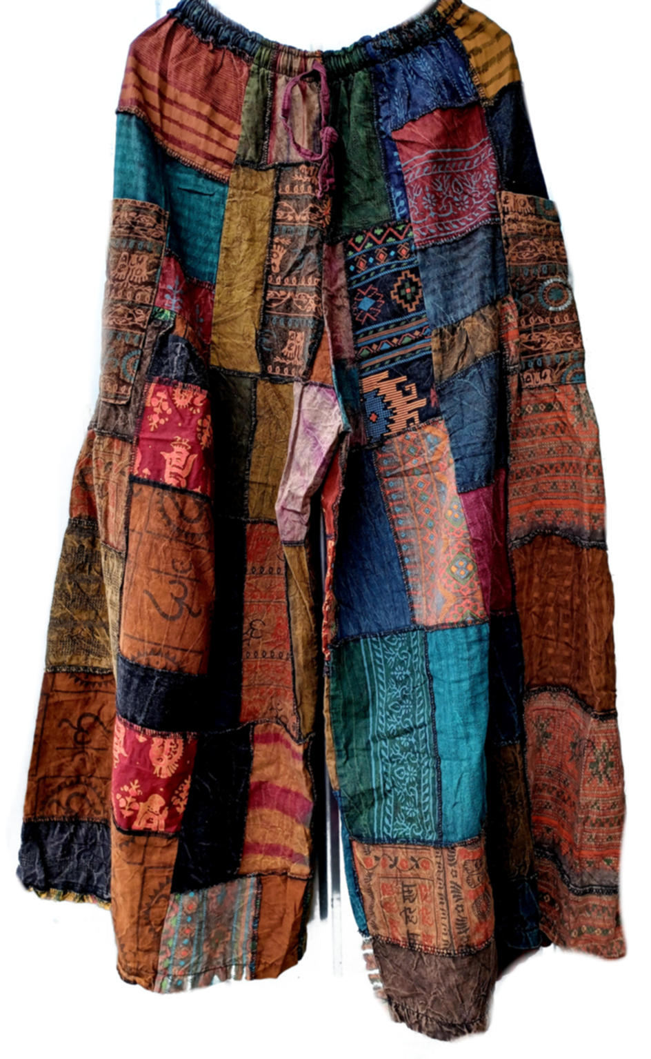 Patchwork - Byxor med vida ben
