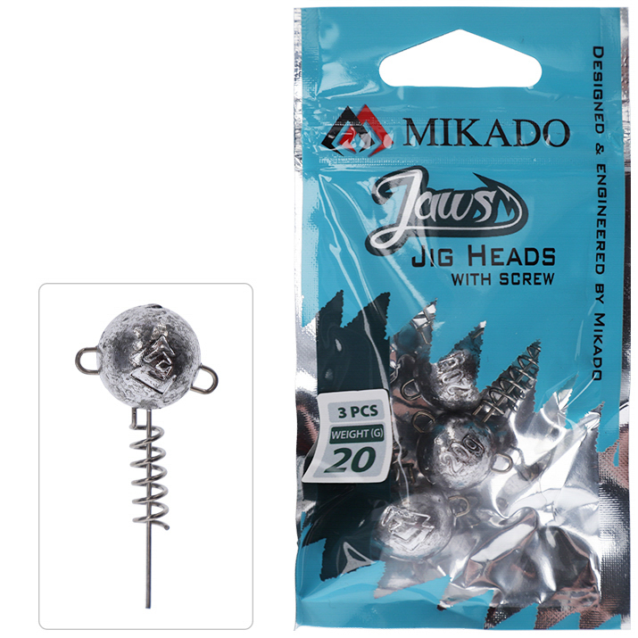 Mikado Jaws Lead Head With Screw  3-pack - 2