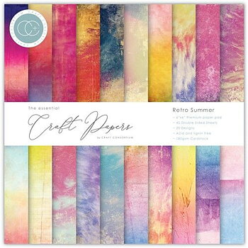 Craft Consortium Essential Craft Papers - 6x6 inch Paper pad Retro Summer