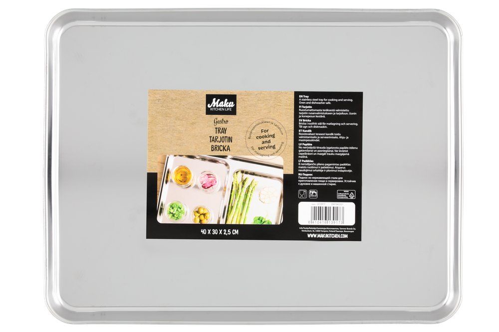 Gastro bricka, rostfritt stål 40x30x2,5 cm - 2
