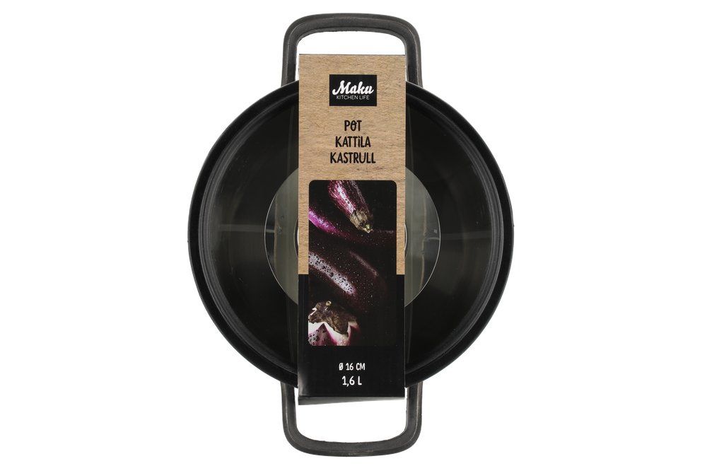 Kastrull i stål med glaslock 20 cm - 2