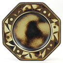 Gunnar Nylund (Flambé 1932) Octagonal Art Deco Bowl with Geometric Decor 21 cm