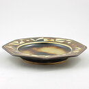 Gunnar Nylund (Flambé 1932) Octagonal Art Deco Bowl with Geometric Decor 21 cm