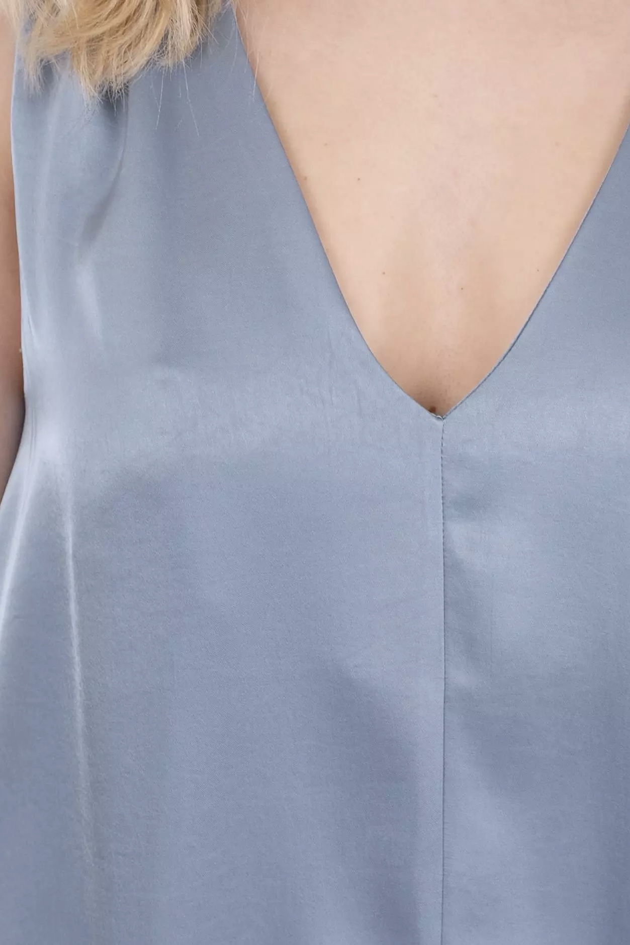 Neo Noir - Elia Heavy Sateen Dress Dove Blue - 5