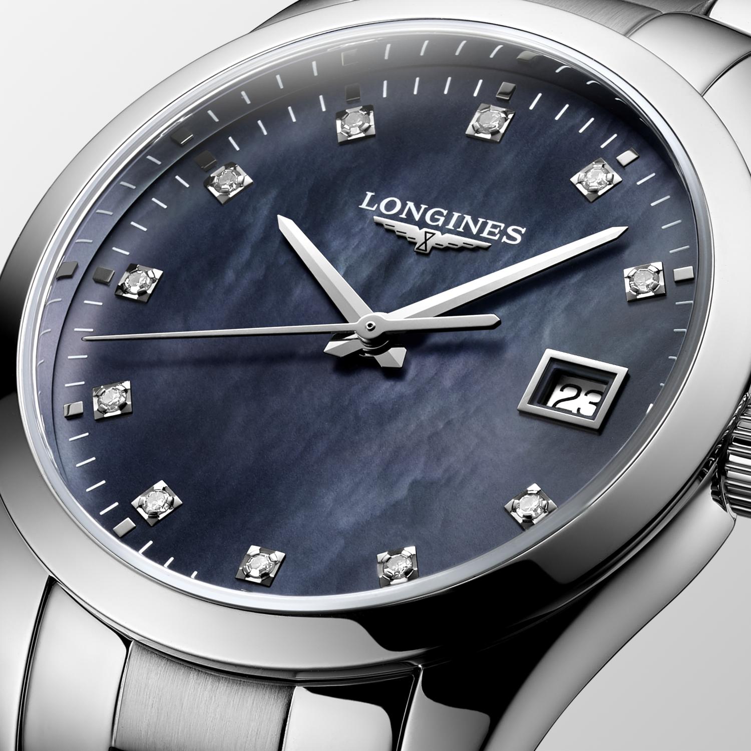 L2.386.4.88.6 Longines Conquest Classic 34 svart pärlemor
