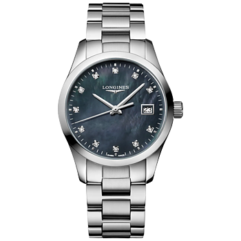 L2.386.4.88.6 Longines Conquest Classic 34 svart pärlemor