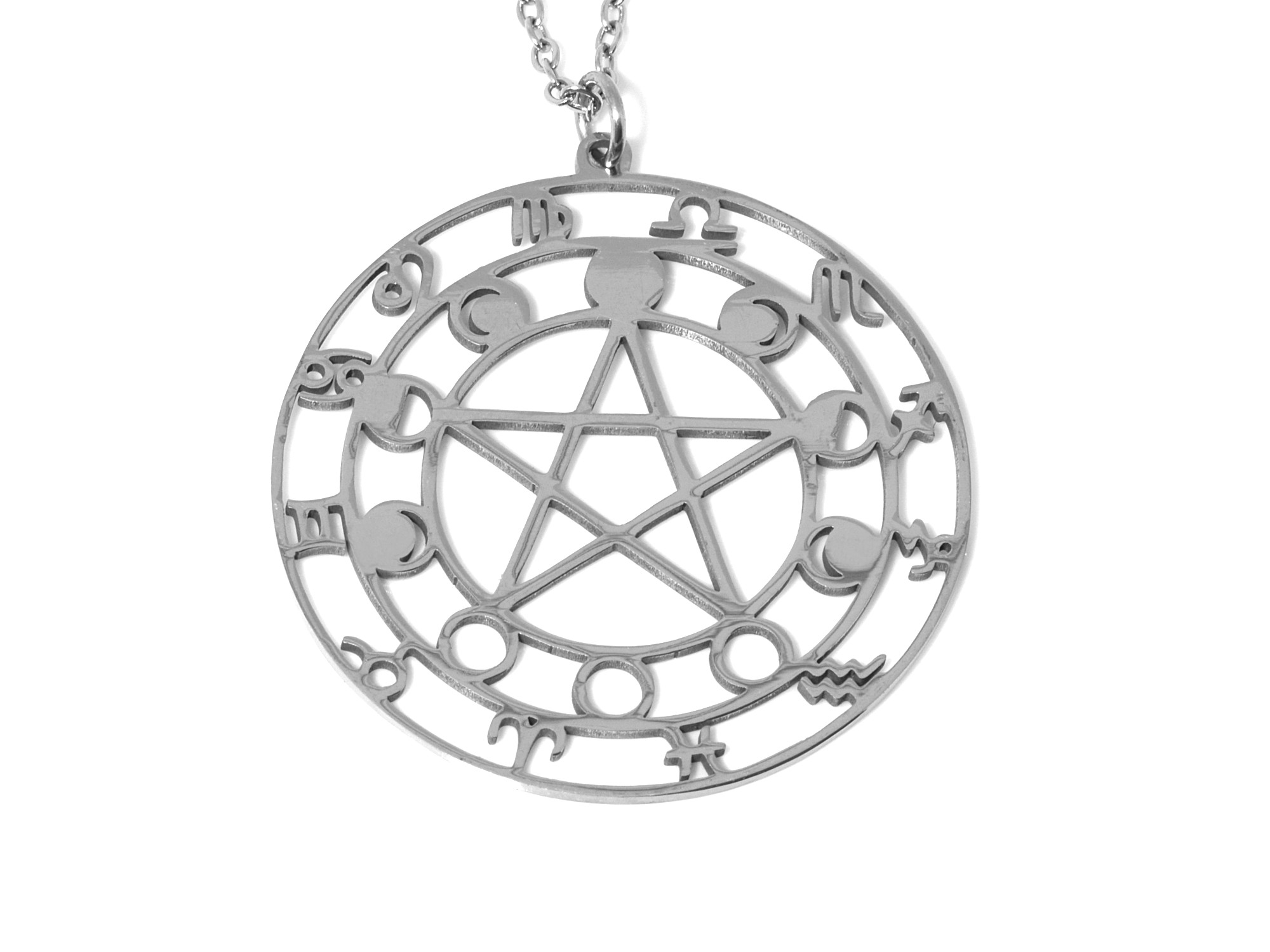 Alla Stjärntecken Halsband i Rostfritt Stål, Horoskop Hänge, Zodiak Smycke - 2