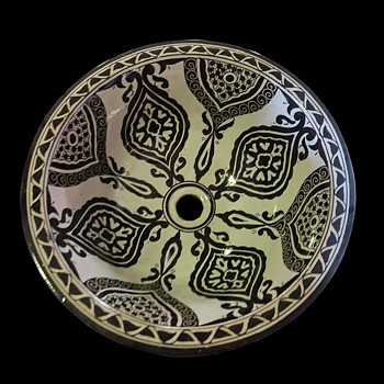 Marokkanisches Waschbecken mit handbemaltem Design