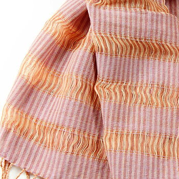 Handvävd Orangerosa Sjal