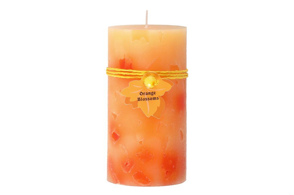 Blockljus med doft Kristall Orange Blossom 6,8 x 13 cm