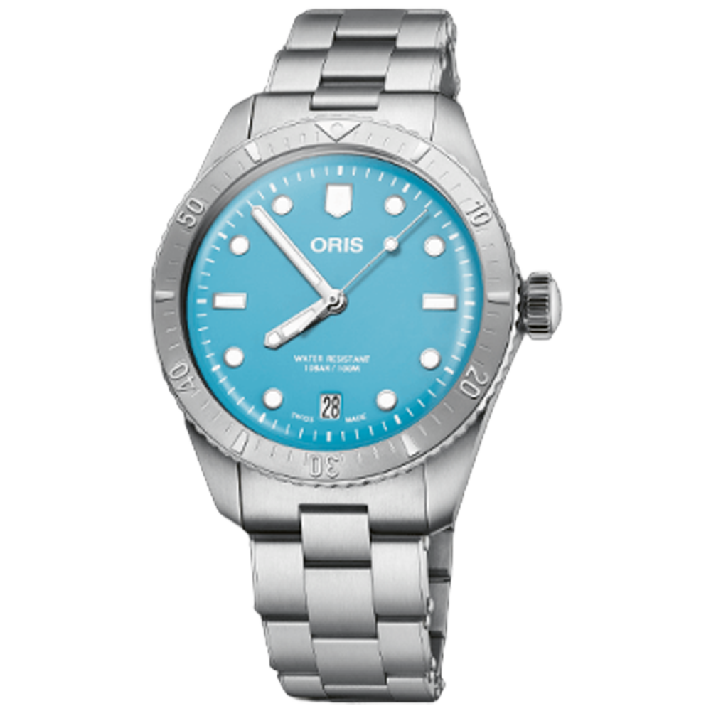 01 733 7771 4055-07 8 19 18 Oris Divers Sixty-Five 38 Cotton Candy ljusblå