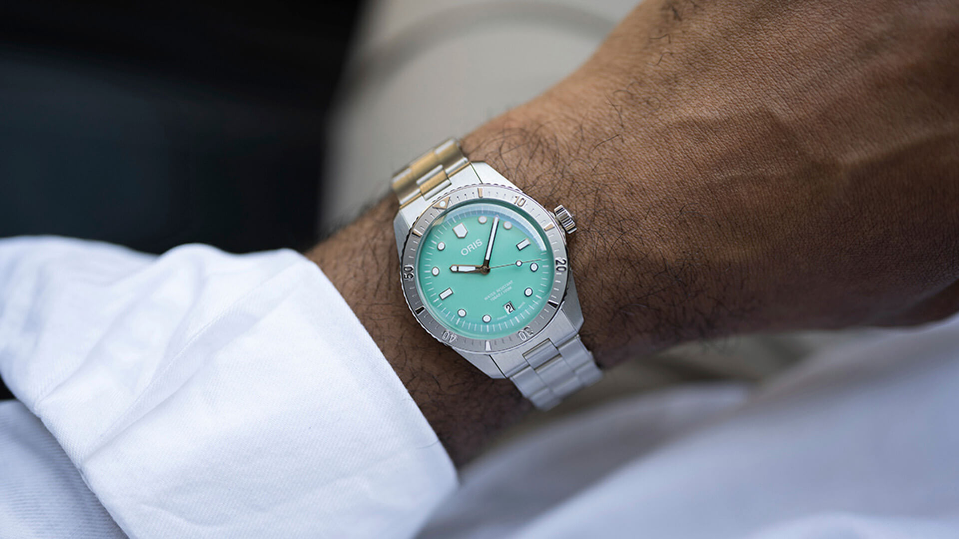 01 733 7771 4057-07 8 19 18 Oris Divers Sixty-Five 38 Cotton Candy mintgrön