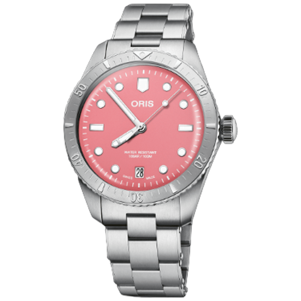 01 733 7771 4058-07 8 19 18 Oris Divers Sixty-Five 38 Cotton Candy rosa