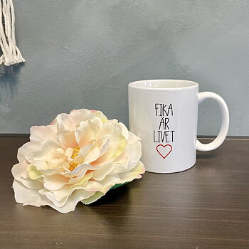 Mugg "Fika är livet", 10cm
