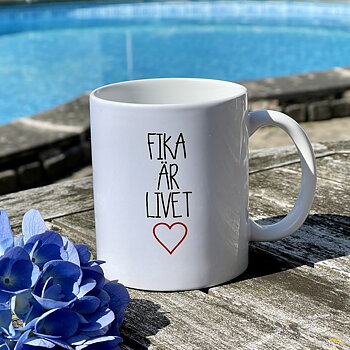 Mugg "Fika är livet", 10cm