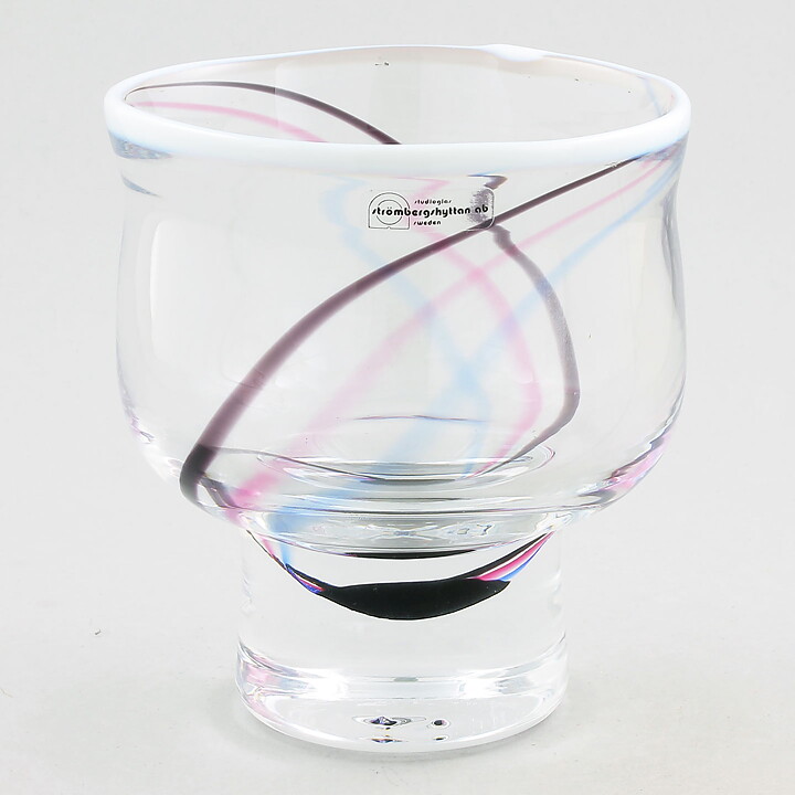 Erik Höglund (1989) Clear Bowl with Colorful Decor 12 cm