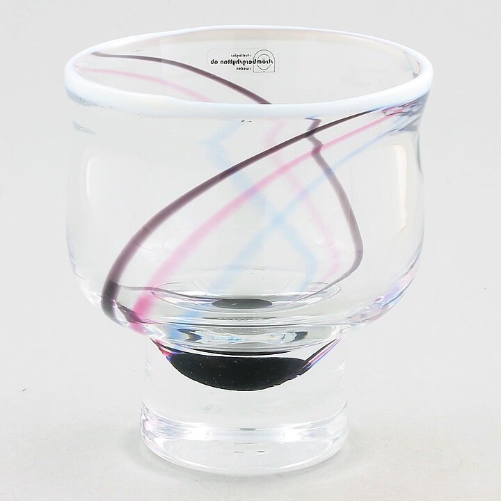 Erik Höglund (1989) Clear Bowl with Colorful Decor 12 cm