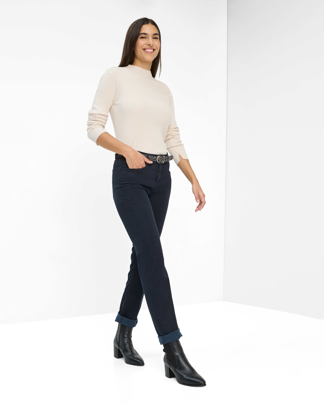 Jeans Mary marinblå lyocellbladning - 4