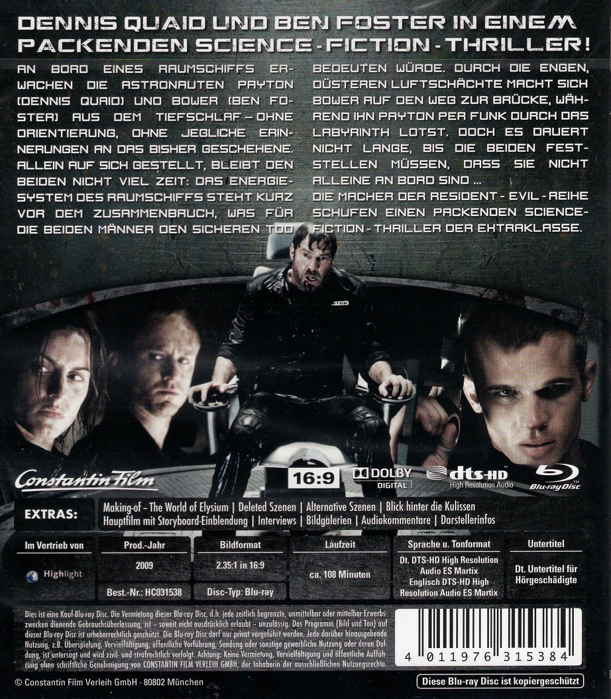 Pandorum Ej Svensk Text Blu Ray