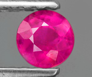 Lujosa piedra preciosa de rubí birmano natural genuina redonda de 3,9 mm rara