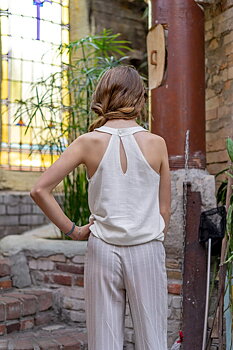 VISCOSE/LINNEN SLUB - OFF WHITE
