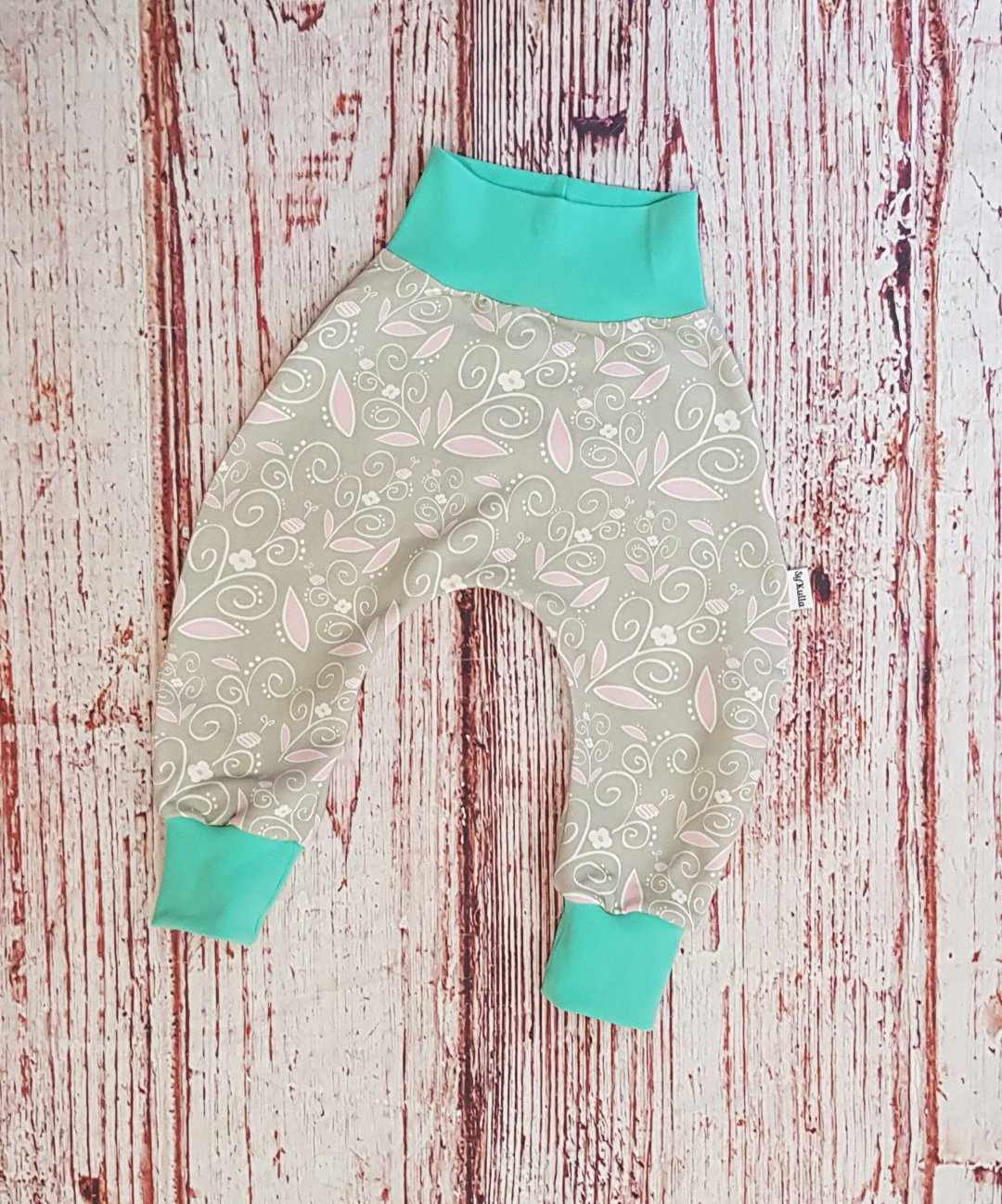 Baggybyxa i grå/rosa kurbits - 2