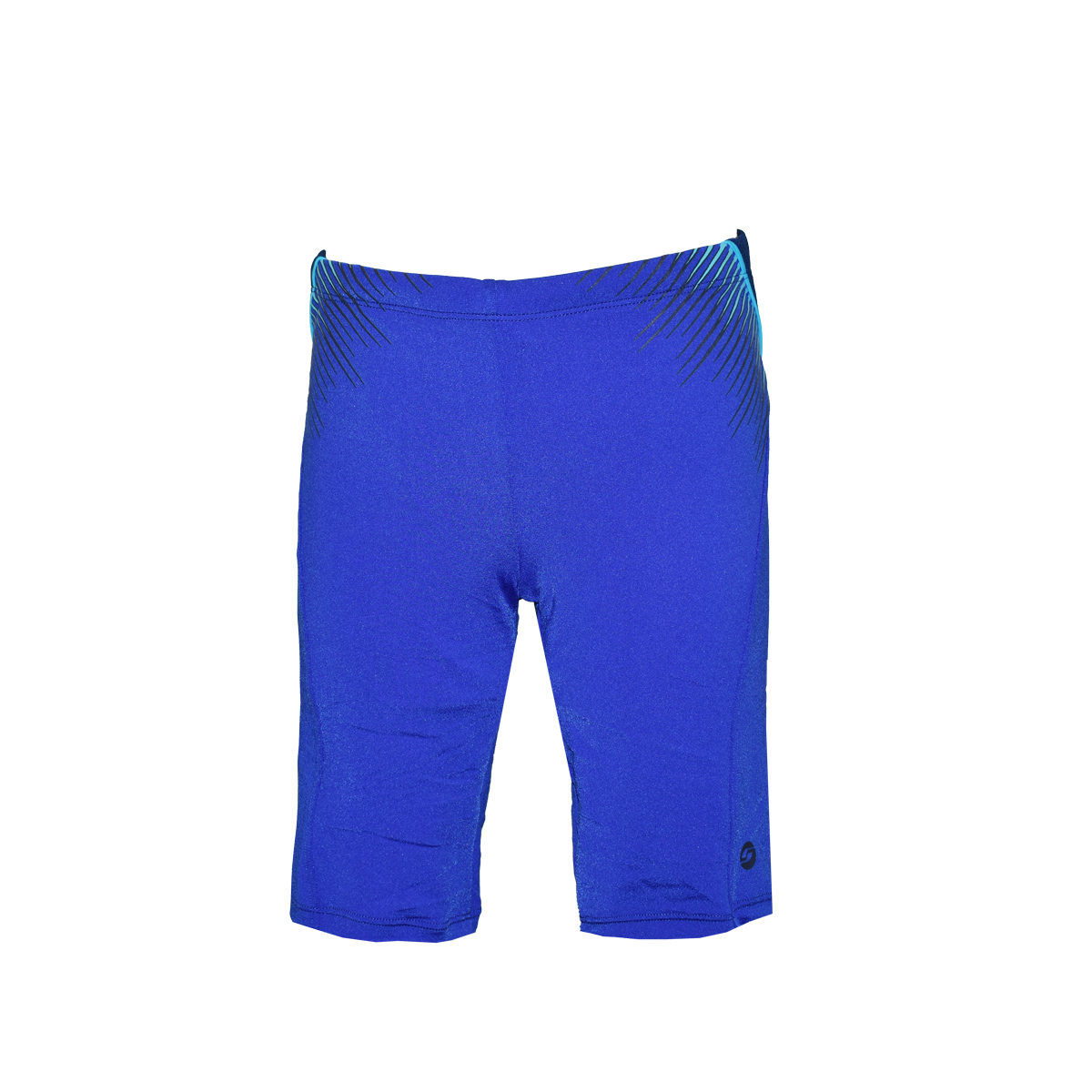 Classic  Leg Jammer-style swim trunks with a cool pattern