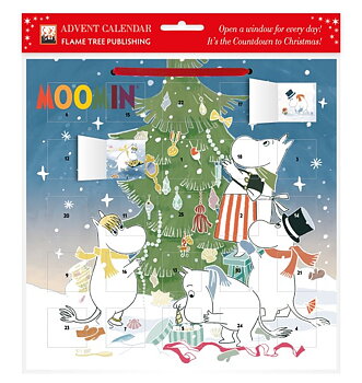 Mumin Adventskalender med klistermärken - Decorating the Christmas Tree