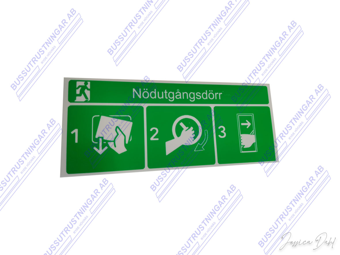 Skylt/ Dekal Nödutgångsdörr