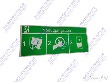 Skylt/ Dekal Nödutgångsdörr