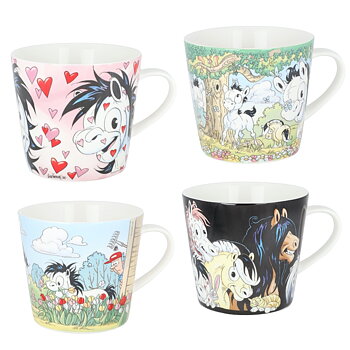 Hästen Mulle Muggar 4-Pack (Fjäril, Svart, Rosa med hjärtan & Blommor)