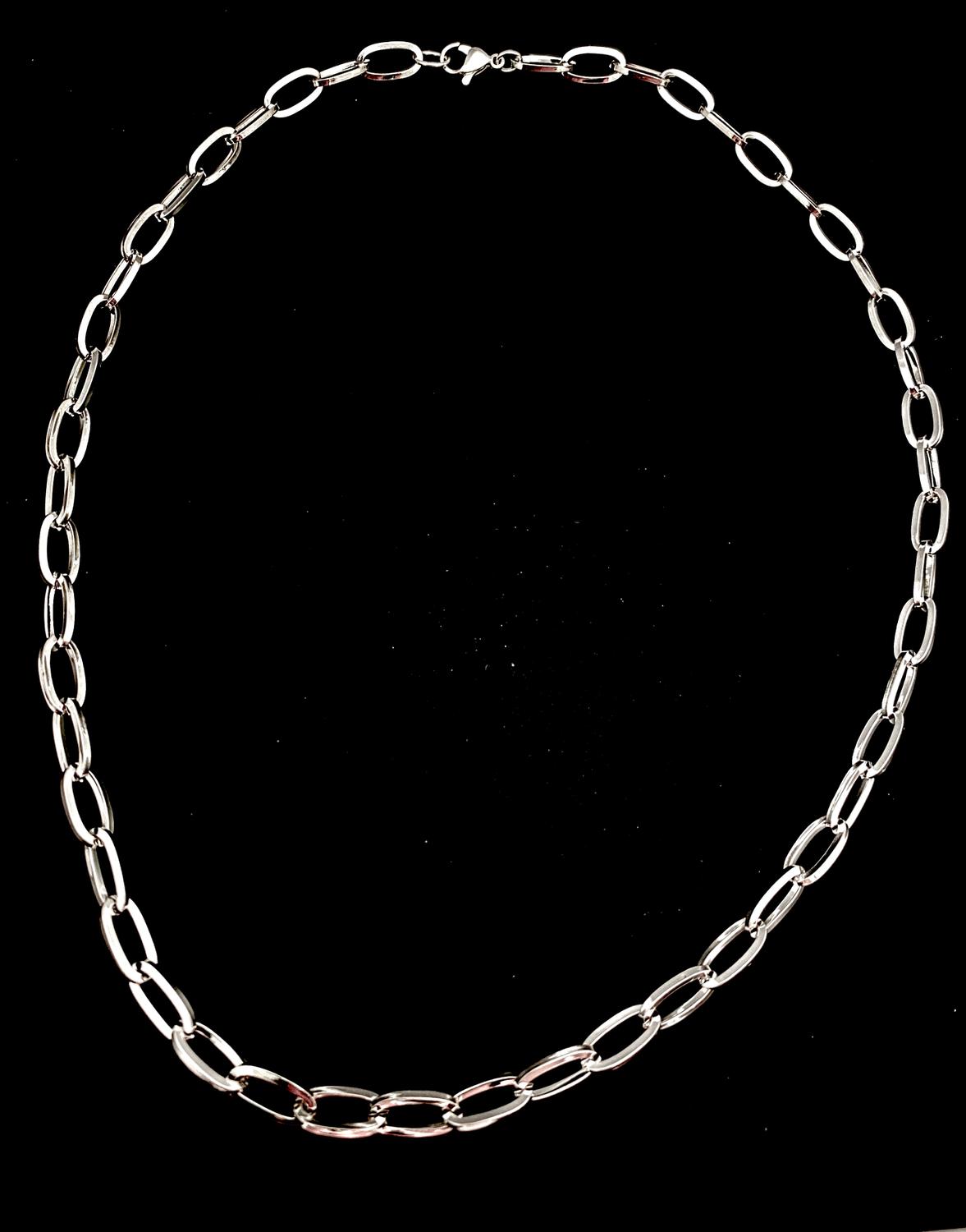 Halsband Halskedja silver på rostfritt stål