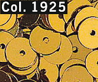 Paljetter guld 8 mm med hål 1850