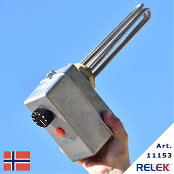 2-stegs elpatron med rostfritt element: 2 kW, anpassad för Norge, R50