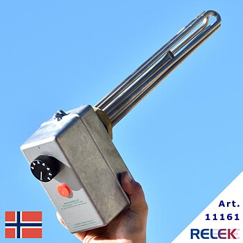 2-stegs elpatron med rostfritt element, för vattenuppvärmning i värmepannor, anpassad för Norge, 4,5 kW