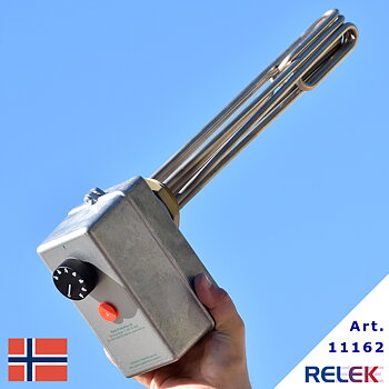 2-stegs elpatron, 6kW, med rostfritt element, för vattenuppvärmning i värmepannor, anpassad för Norge.