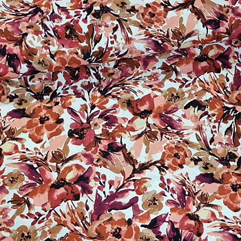 VISCOSE -  FLORALS RUST