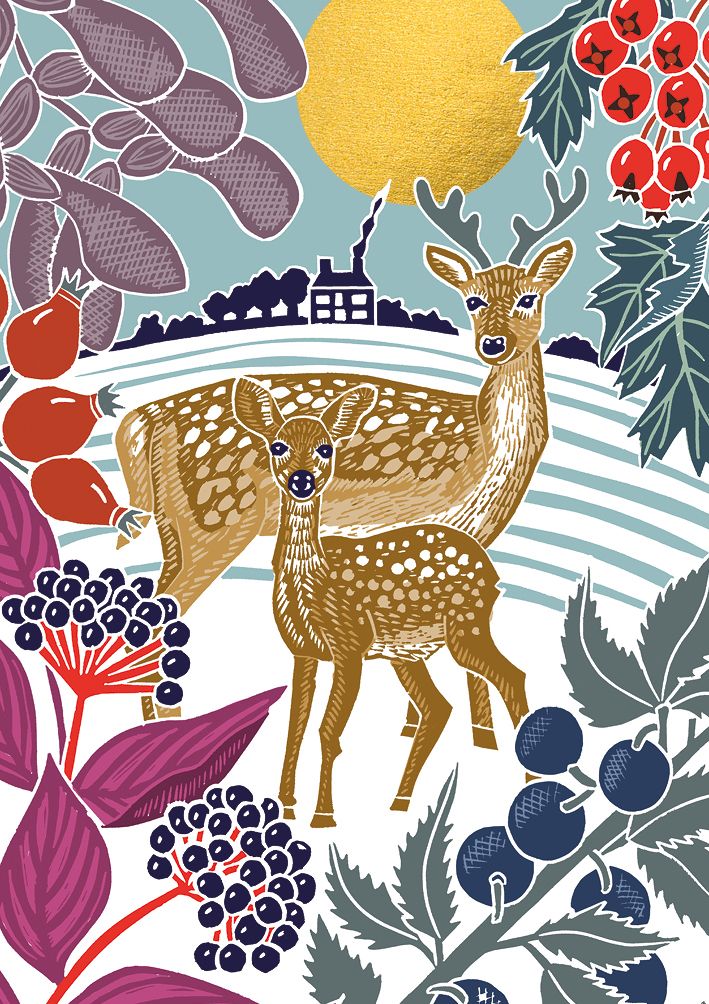 CHRISTMAS DEER, Greeting Card
