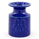 Britt-Louise Sundell (Kuli 1959) Blue Cylinder Vase with Circular Relief 13 cm