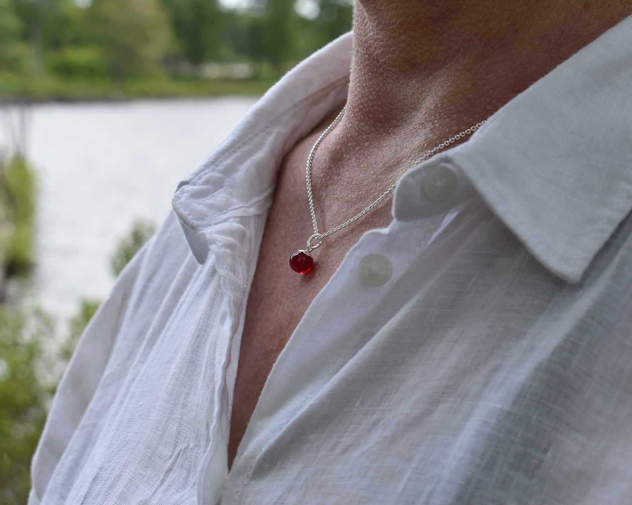 SVALÖ LINGON -  halsband i rött - 2