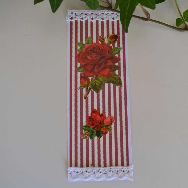 Bokmärke - röda rosor
