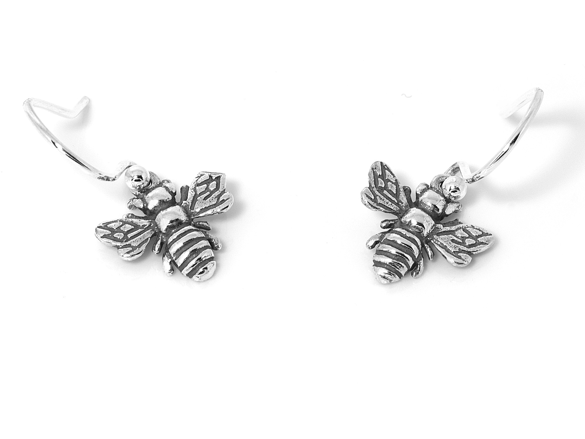 Bi Örhängen i Äkta 925 Silver, Pollinatör Örhänge, Insekt Accessoar, Djur Smycke