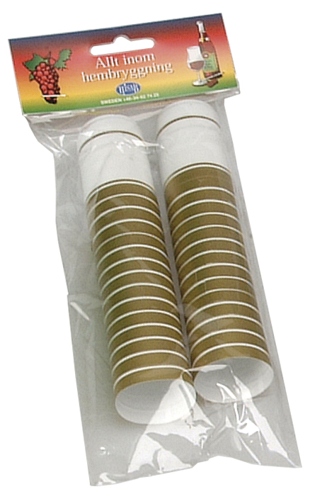 Krymphättor vit/Guld 30-pack