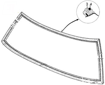 Gummilist bakruta (endast med 11mm låslist) - Cortina Mk3 Sedan